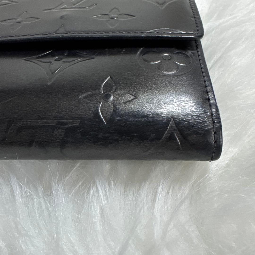 あさひ様Louis Vuitton モノグラム 二つ折り財布 黒 グラセ