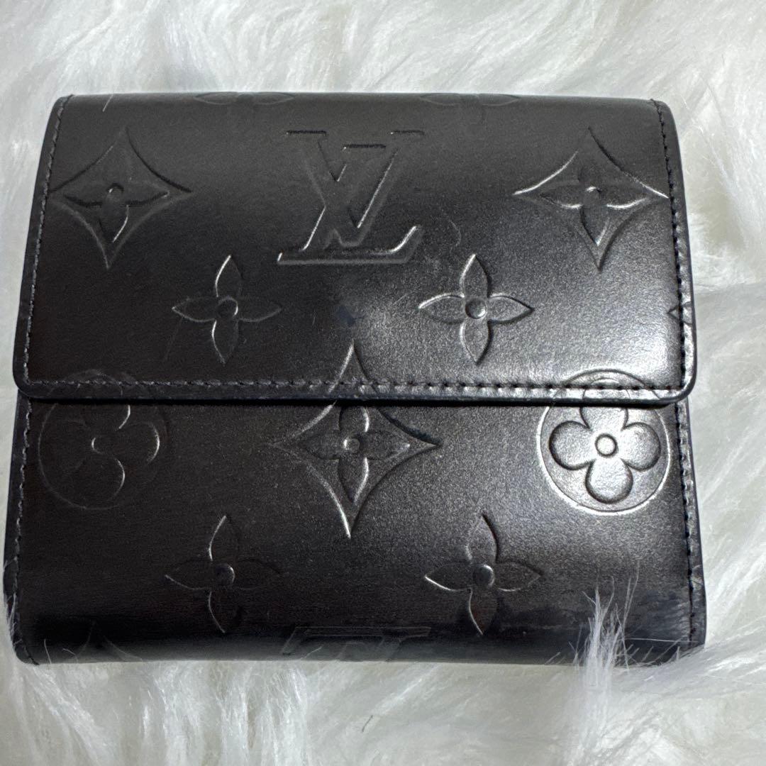 あさひ様Louis Vuitton モノグラム 二つ折り財布 黒 グラセ