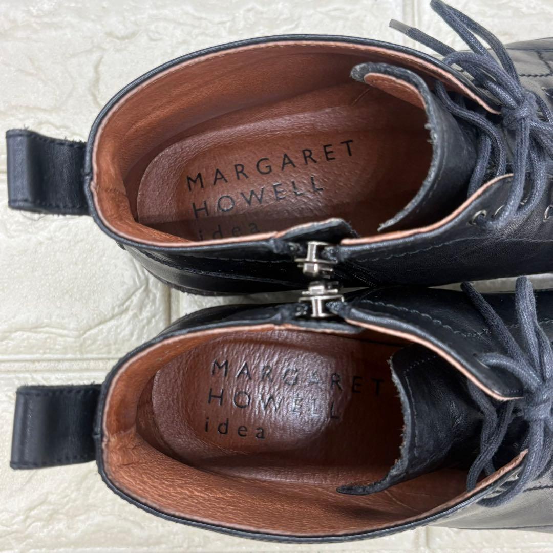 【美品】マーガレットハウエルアイデア レースアップブーツ 23.5 サイドジップ