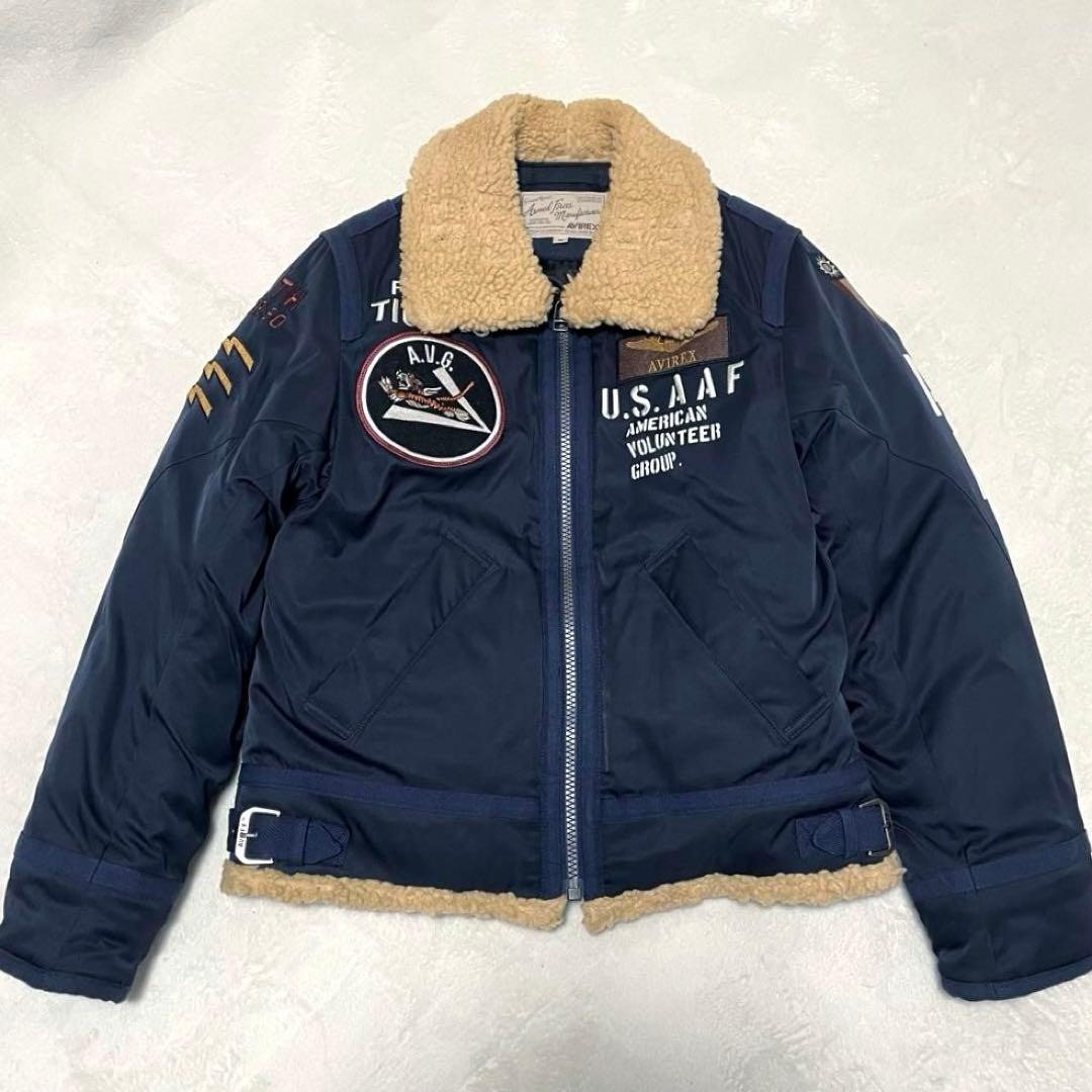 【極美品】AVIREX パディング B-3 AAF ジャケット ネイビー M