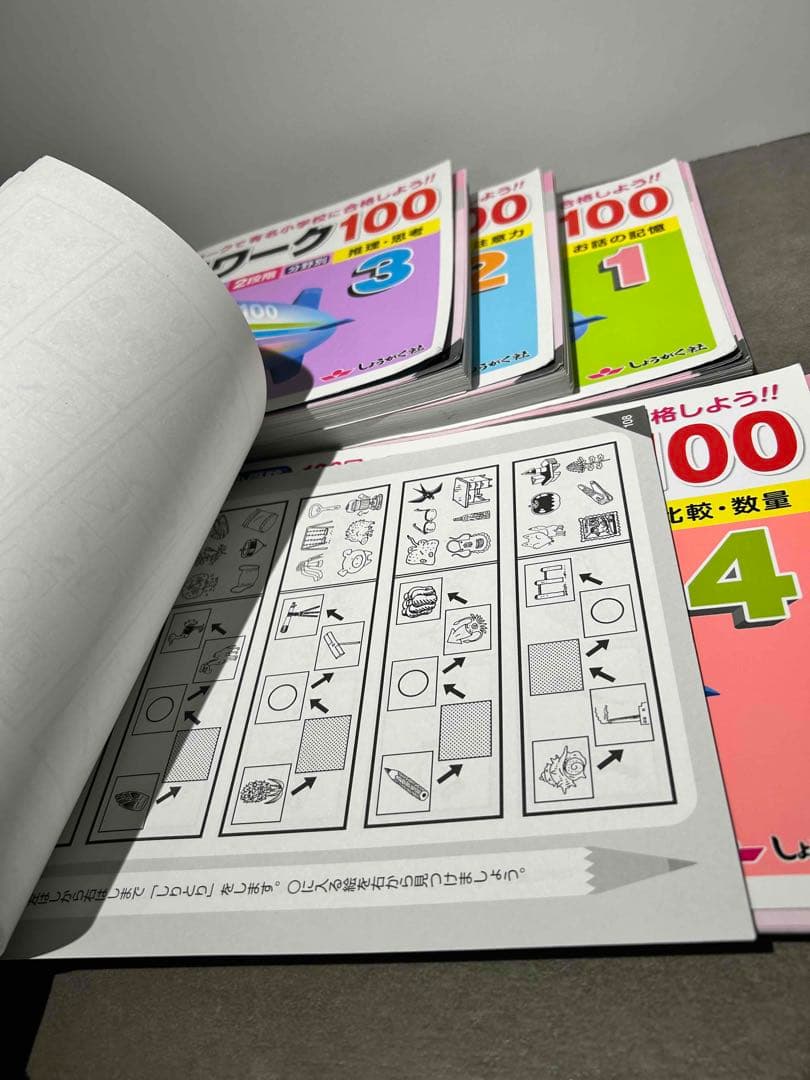 しょうがく社 まとめ売り お受験 小学校受験 合格ワーク100 面接口頭試験集中