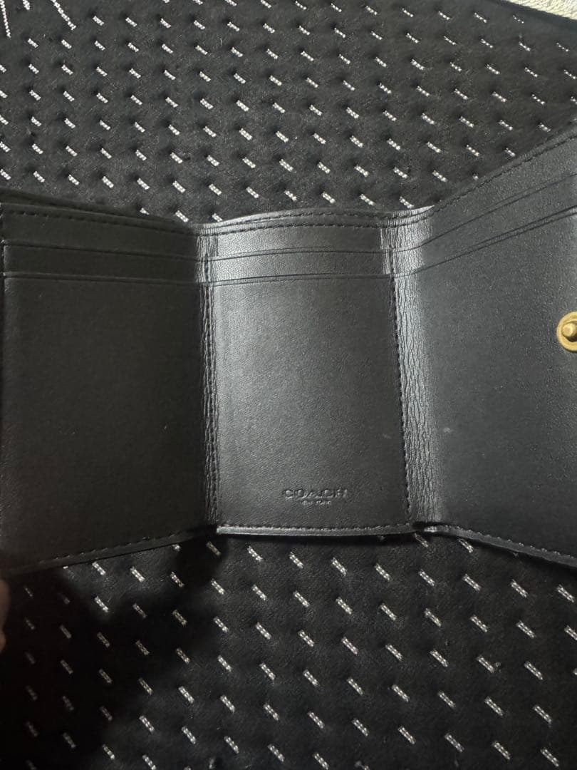 COACH ブラックレザー 三つ折り財布