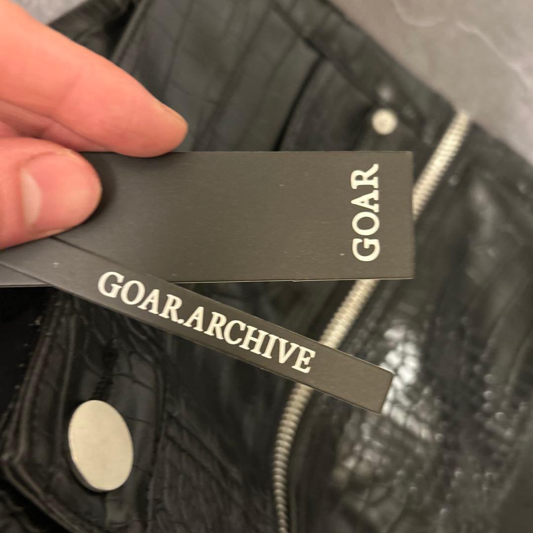 GOAR.ARCHIVE 黒 クロコダイル風パンツ