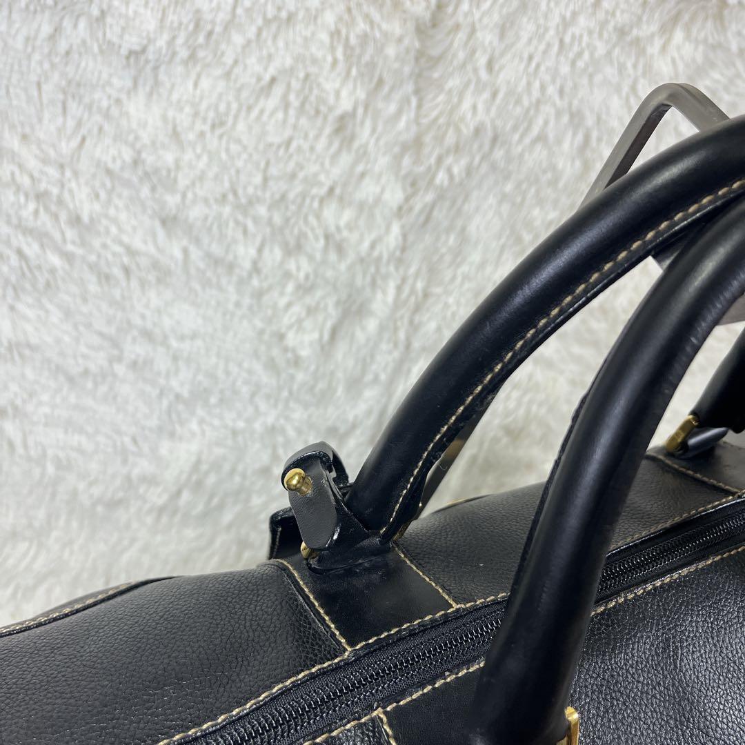 定価20万／極美品◎大容量 dunhill ダンヒル ボストンバッグ 本革 黒