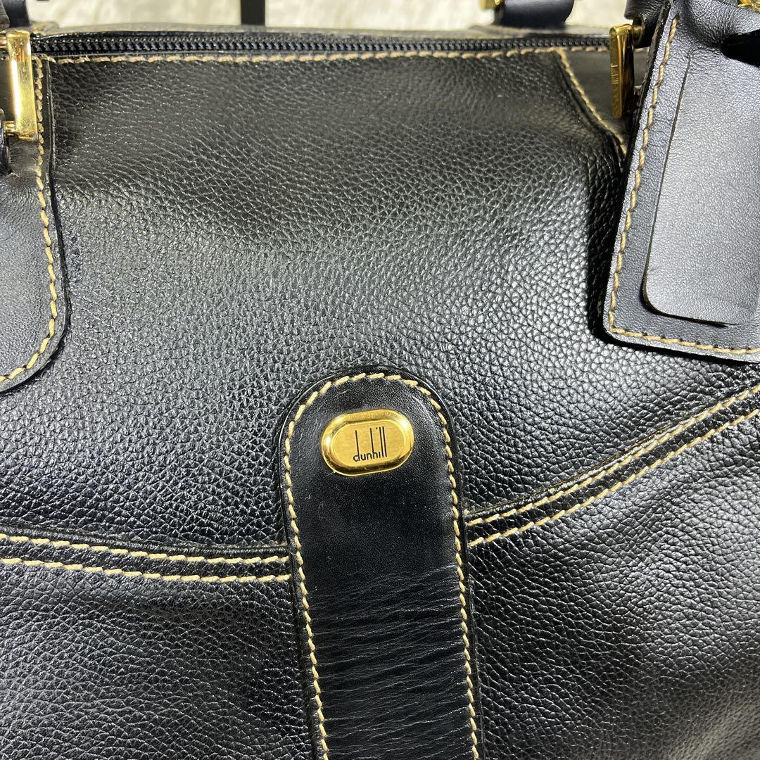 定価20万／極美品◎大容量 dunhill ダンヒル ボストンバッグ 本革 黒