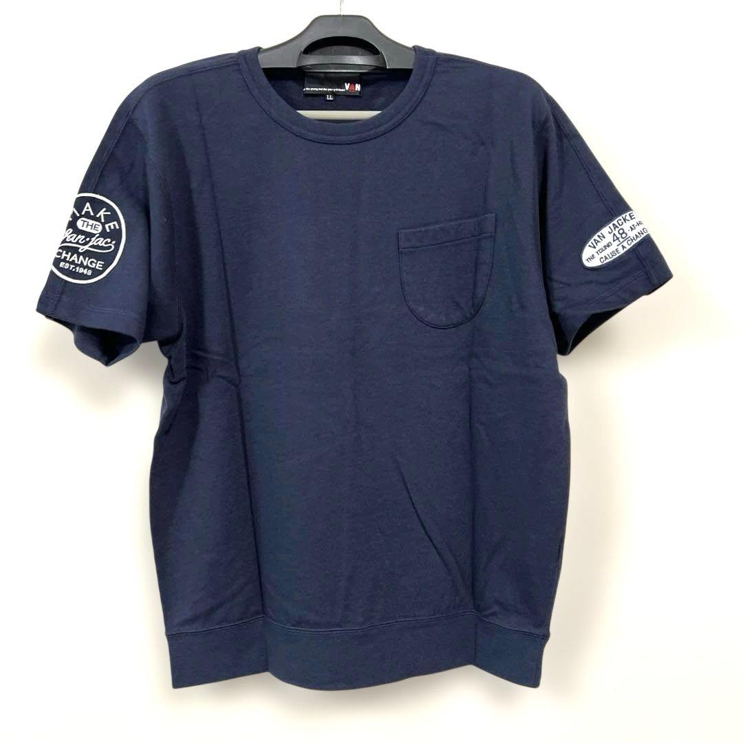 VAN JAC ネイビー 半袖スウェットLL