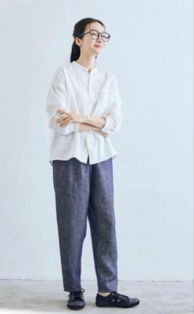 中川政七商店 リネンデニムのパンツ フリーサイズ　麻100