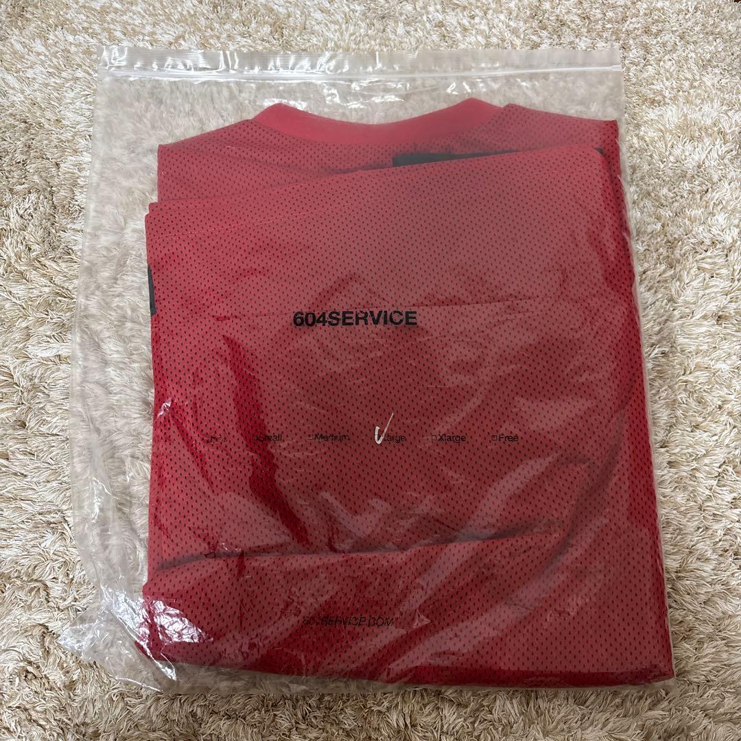 【新品・美品】NUBIAN 604SERVICE 赤 メッシュ Tシャツ