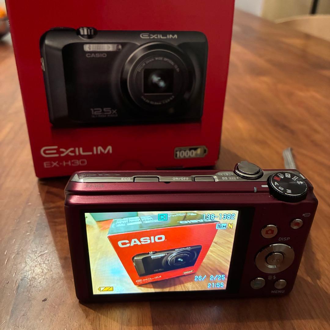 【極美品/付属品完備】CASIO EXILIM EX-H30 レッド コンデジ