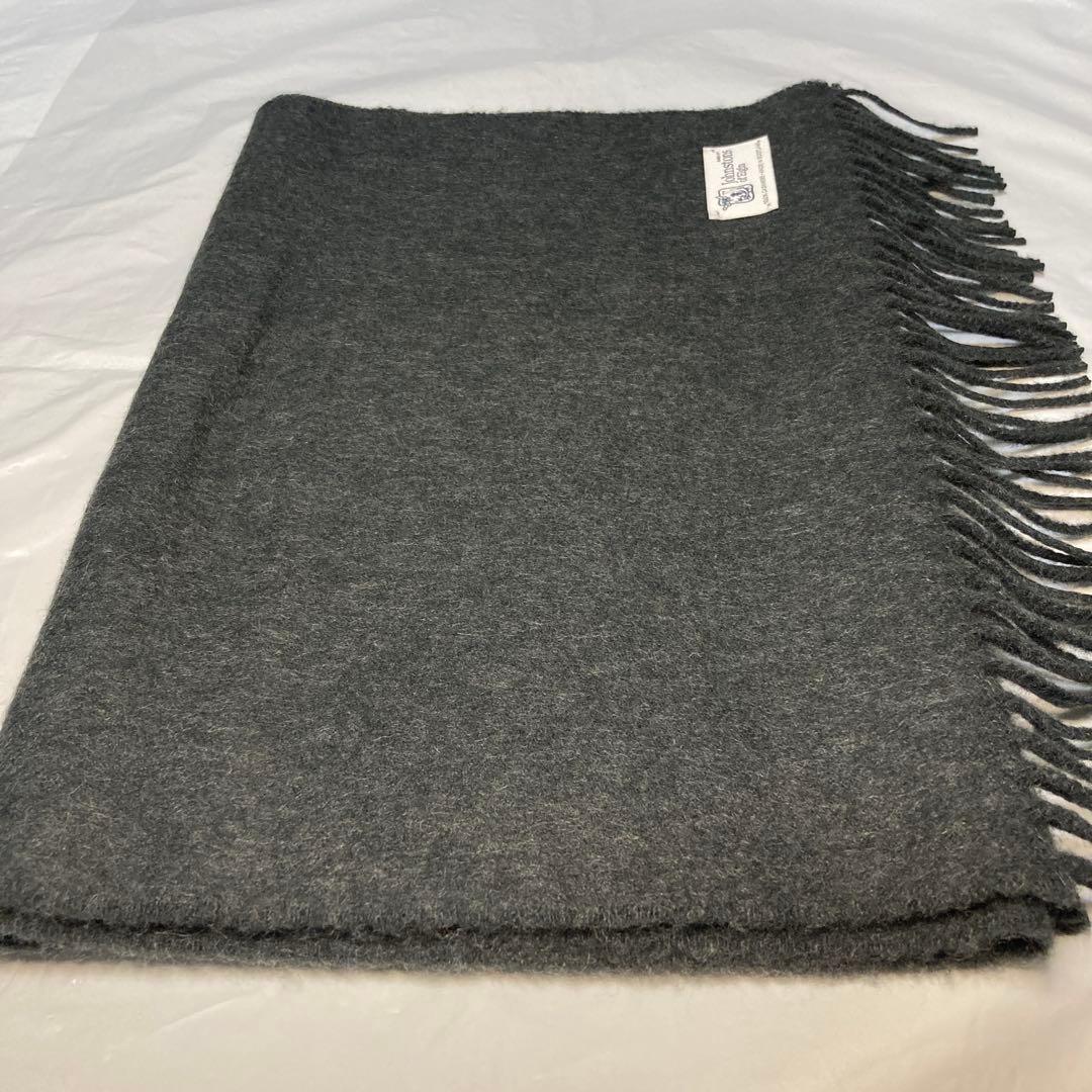極美品 ジョンストンズ カシミヤ100％ 中判ストール チャコール グレー