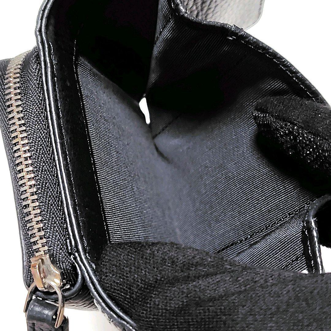 【美品・箱付き】　アニエスベー　折り財布　黒　シボ革　金具ロゴ　シンプル