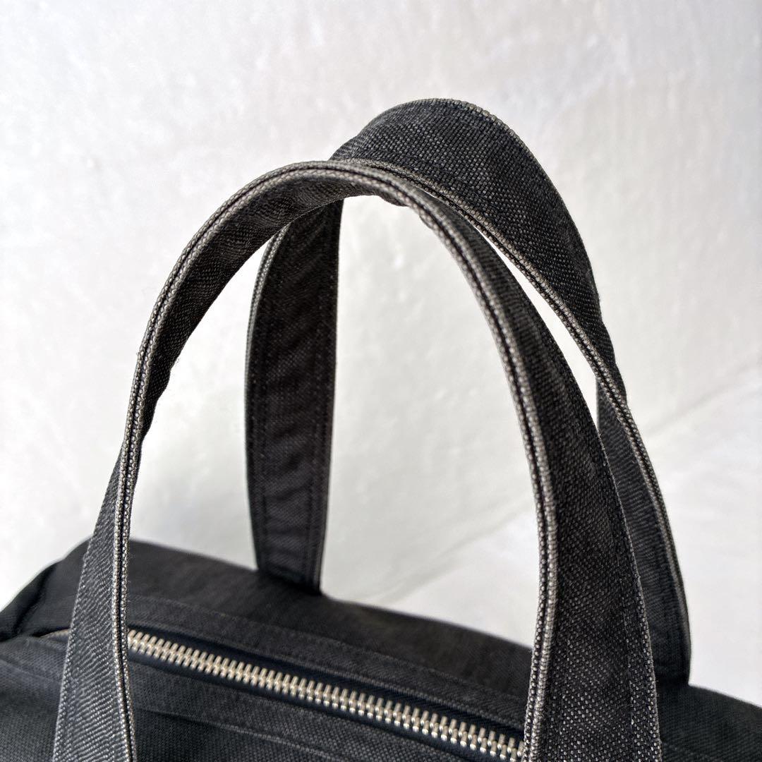 美品 ポーター PORTER スモーキー ミニボストン ドラムバッグ 黒 デニム