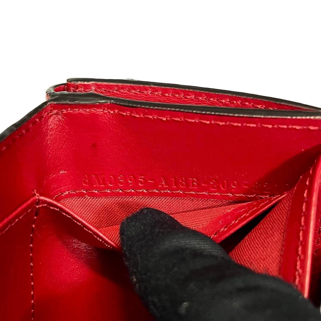 希少✨フェンディ 三つ折り財布 エフイズ FFロゴ 金具 レザー レッド
