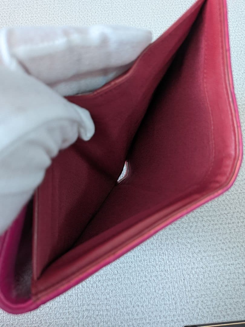 シャネル　マトラッセ　三つ折り長財布　ラムスキン　ピンク　ショルダー　正規品
