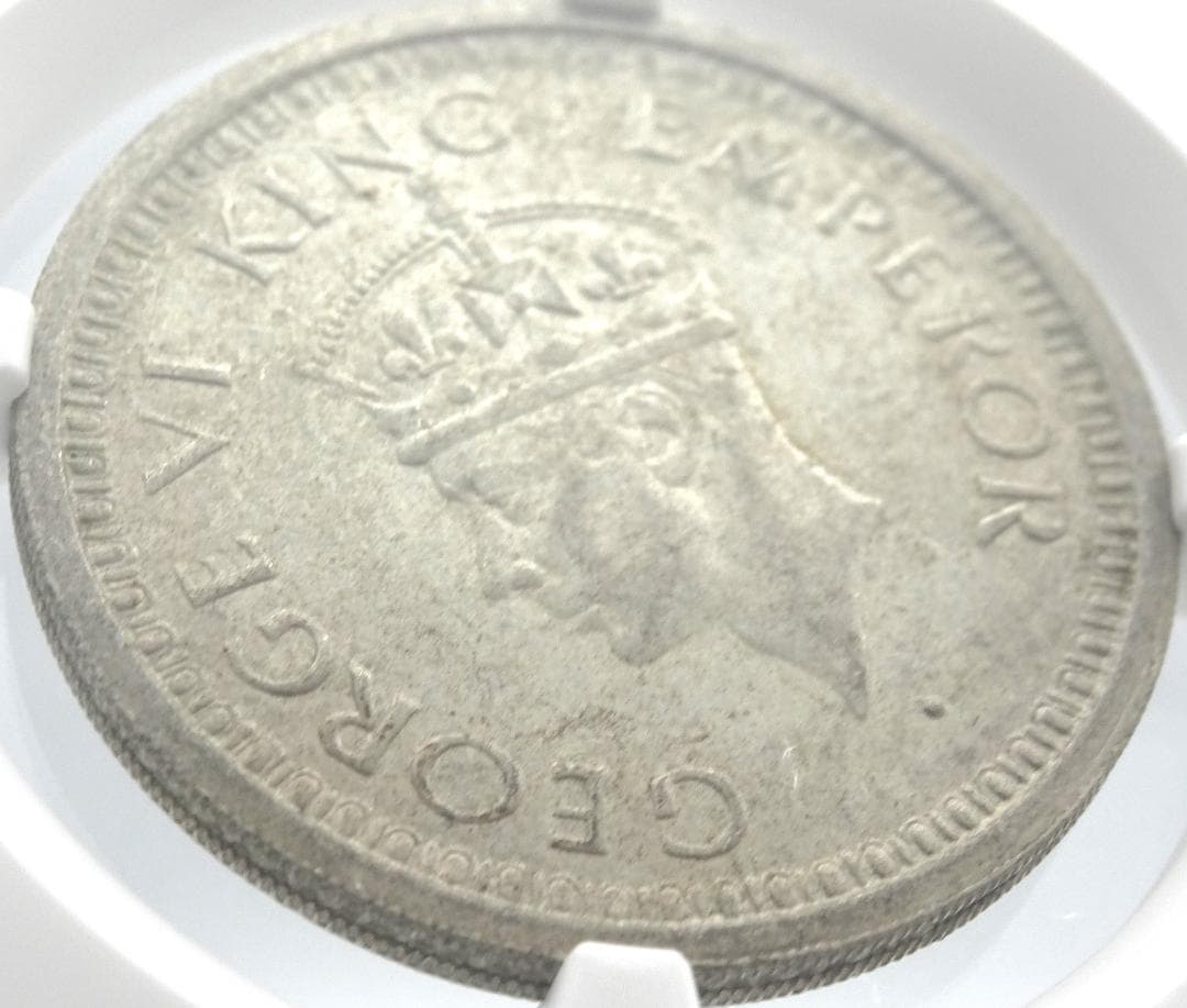 イギリス　インド　ルピー 銀貨　ジョージ6世 NGC社  古銭 シルバー
