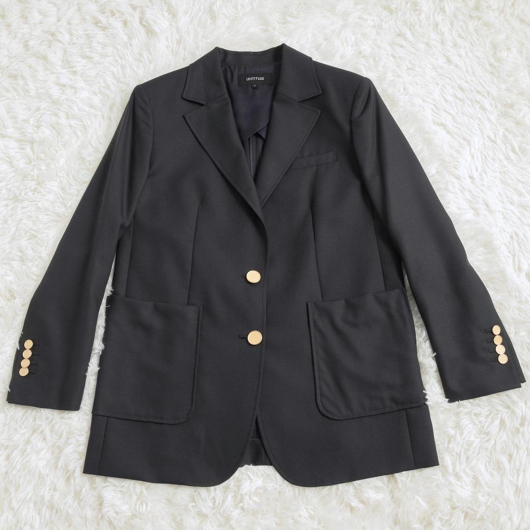 美品 UNTITLED 24SS マナードベーシックジャケット 2 ブレザー 紺