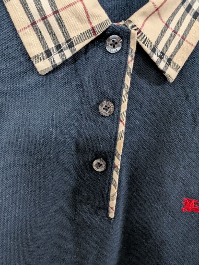 BURBERRY 半袖ポロシャツ L ネイビー