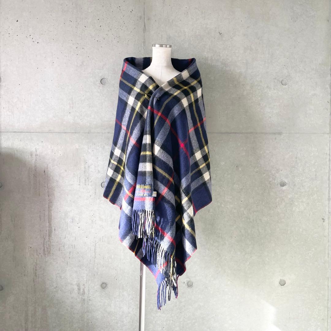 TWEEDMILLツイードミルBRITISHMADE大判チェック柄ウールストール