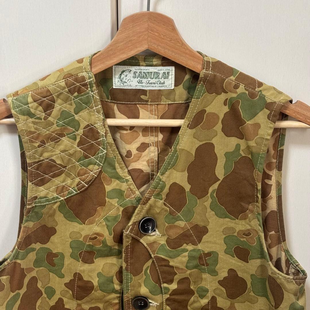 【極美品】サムライジーンズ M ベスト カモフラ