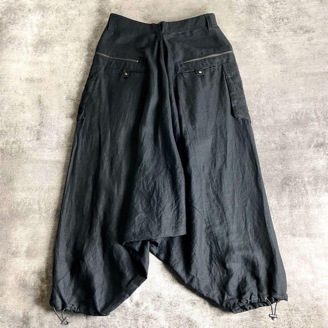 K*2様 Y2K PPFM リネン カーゴ サルエルパンツ 黒系