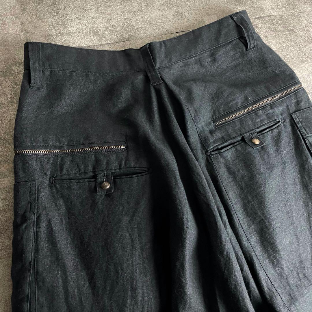 K*2様 Y2K PPFM リネン カーゴ サルエルパンツ 黒系