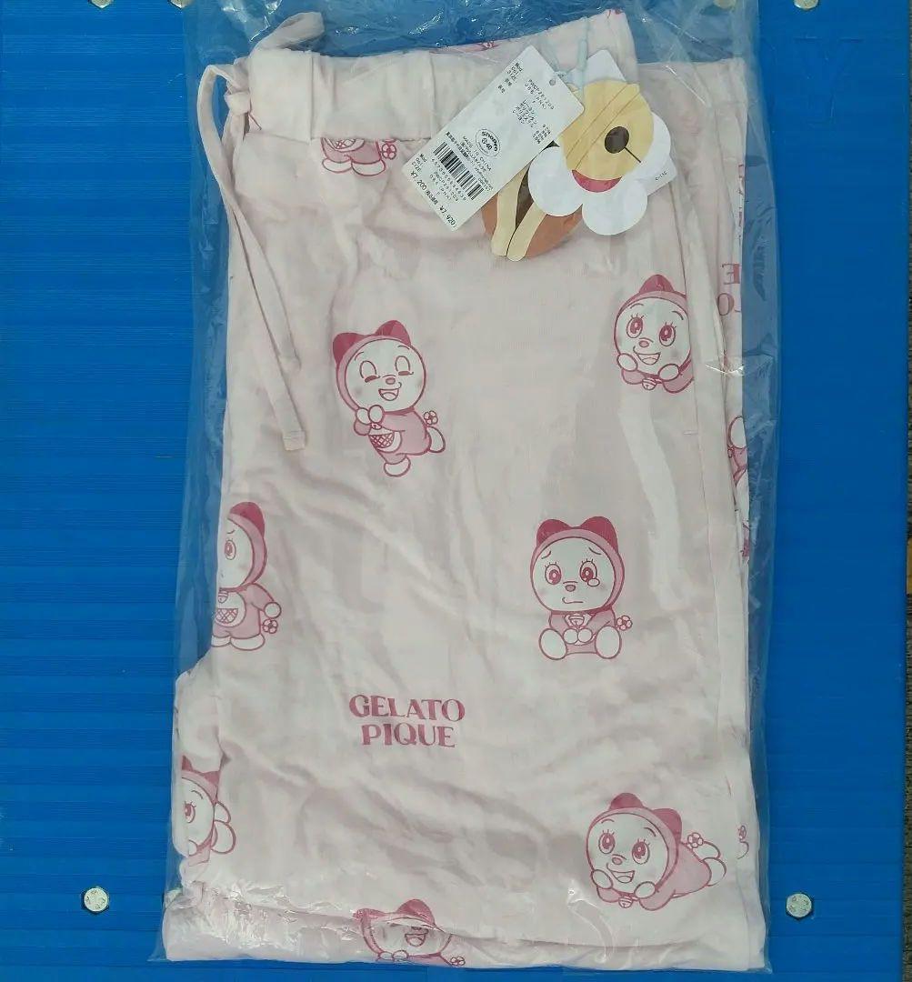 未使用品 ジェラートピケ 総柄ロングパンツ ドラミちゃんコラボ