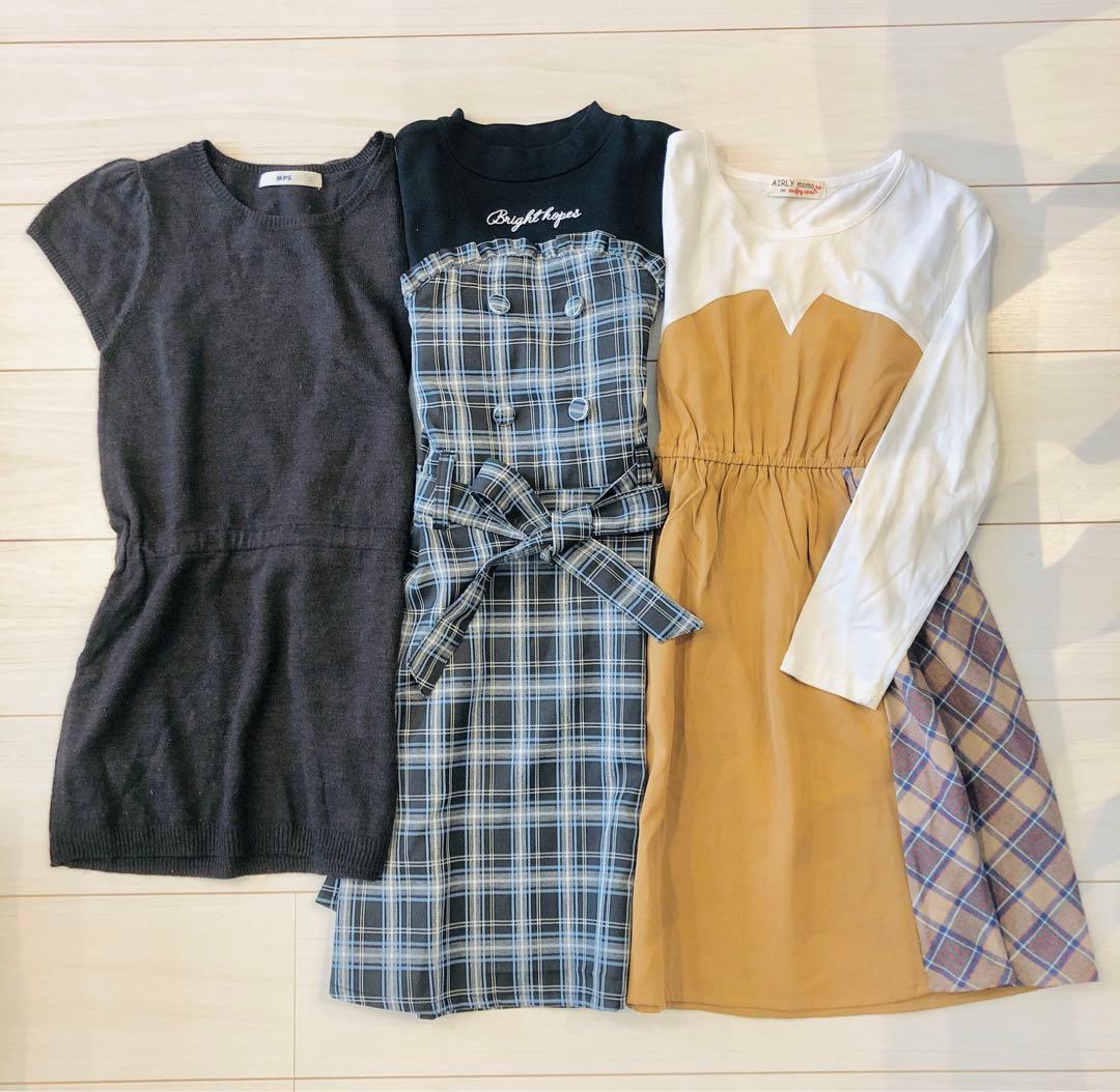 まとめ売り　140 女の子　冬春　21点　トレーナー等　　ワンピース等　大量