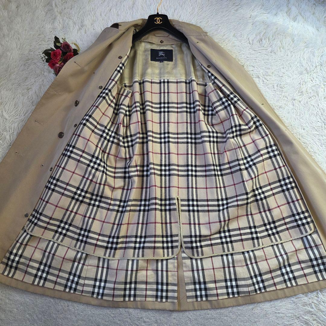 美品 バーバリー トレンチコート ノバチェック ライナー ハニーベージュ L