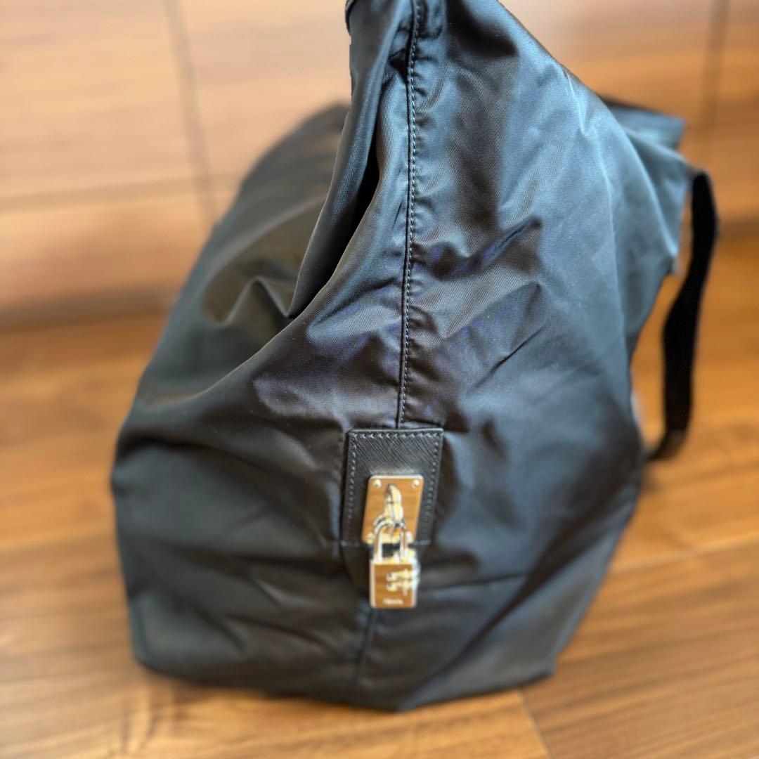 PRADA サフィアーノ ボストンバッグ ナイロン ブラック ネームタグ欠品