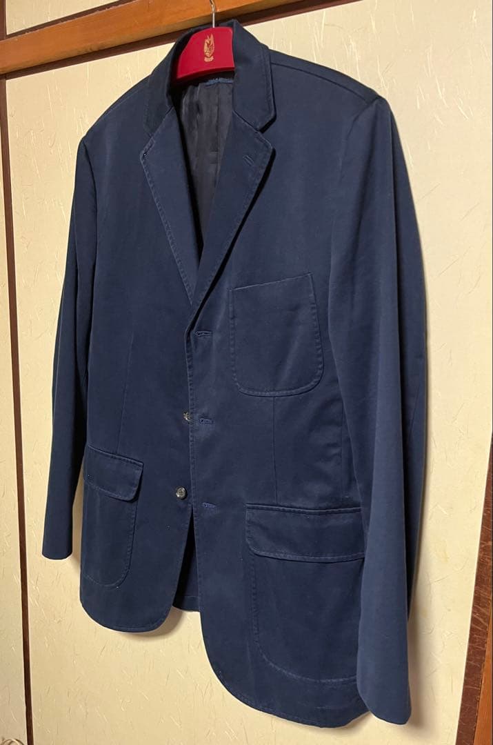 【Ralph Lauren】90s コットンテーラードジャケット　ネイビー