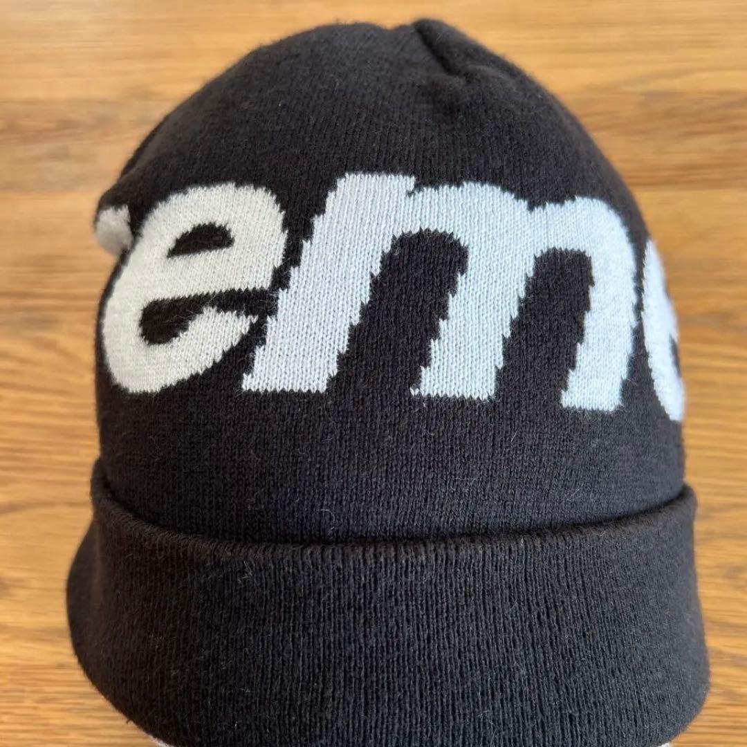 Supreme Big logo Beanie Black/Freeニット帽