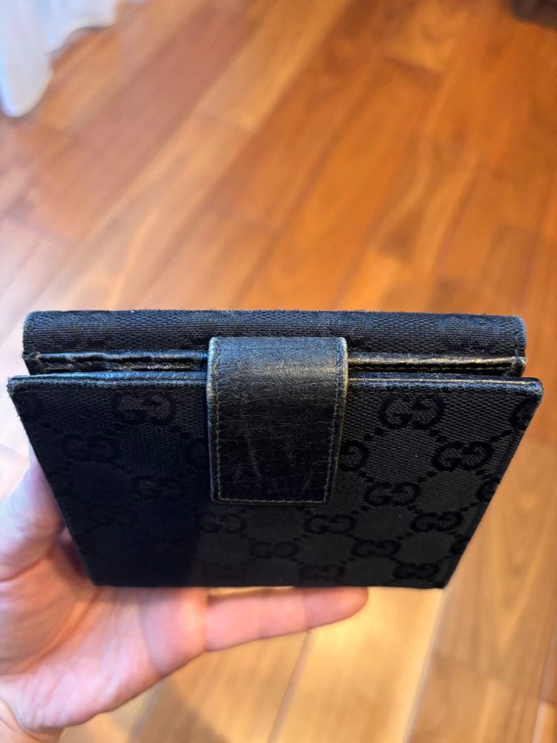 美品⭐︎GUCCI ニつ折り財布 GGマーモント ブラック