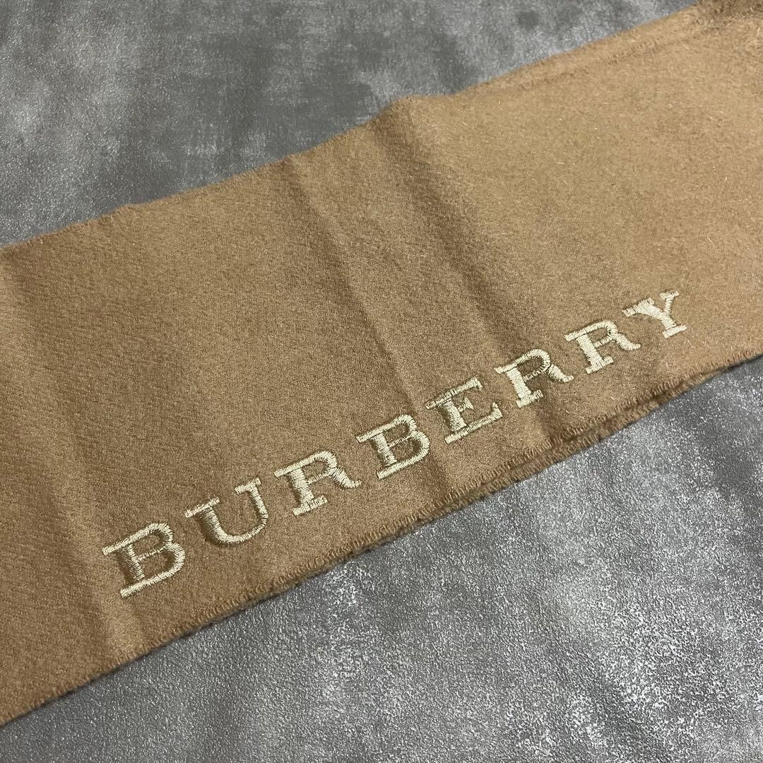 美品 BURBERRY バーバリー マフラー カシミヤ フリンジ ユニセックス