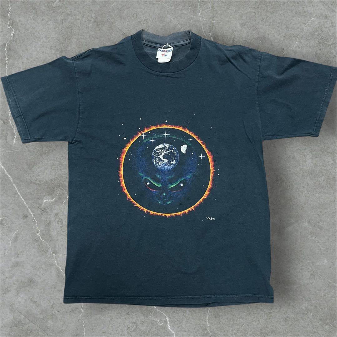 00s エイリアン 地球 フェード 雰囲気系 ボロ 襤褸 tシャツ コスモ