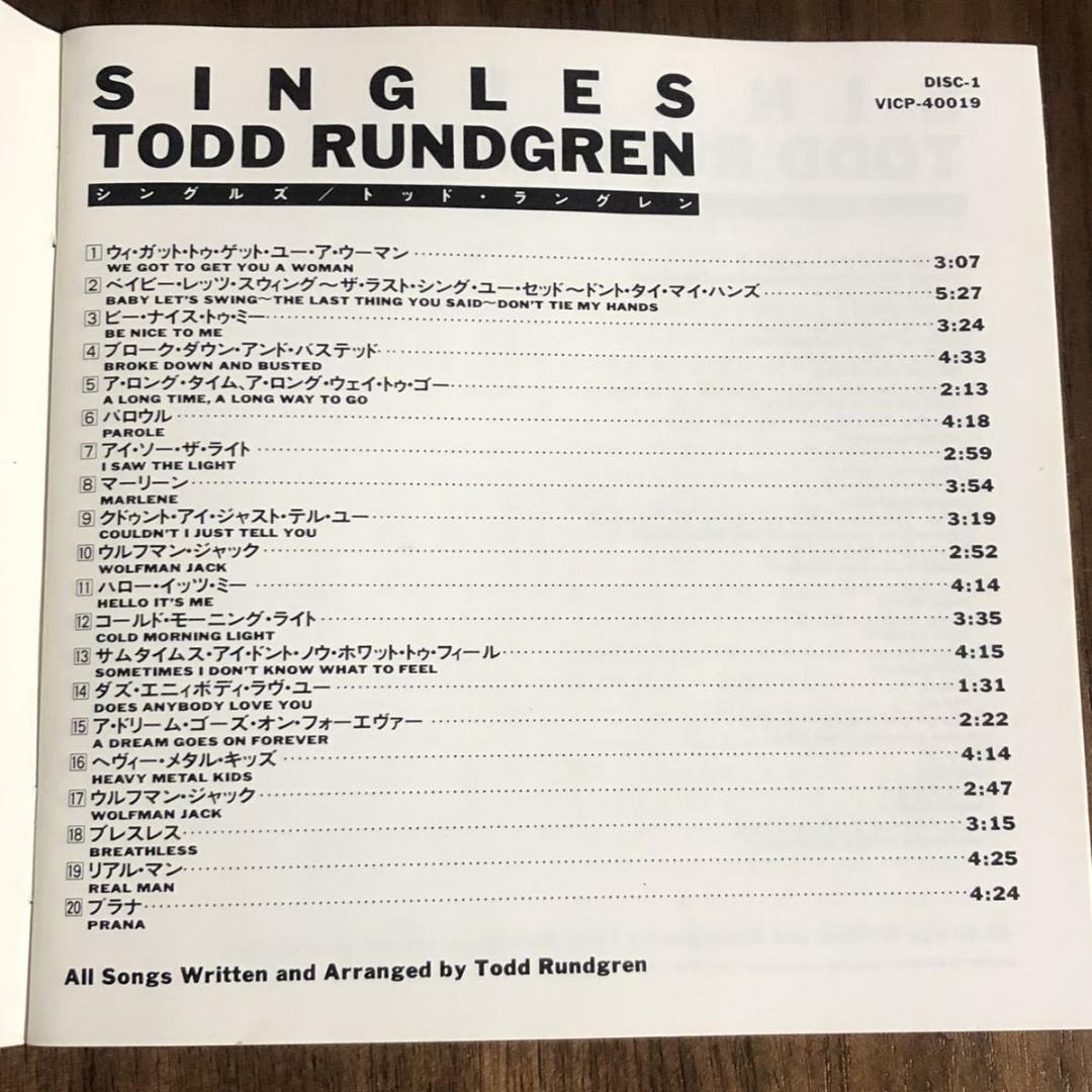 国内盤2CD！Todd Rundgren/トッド・ラングレン/SINGLES