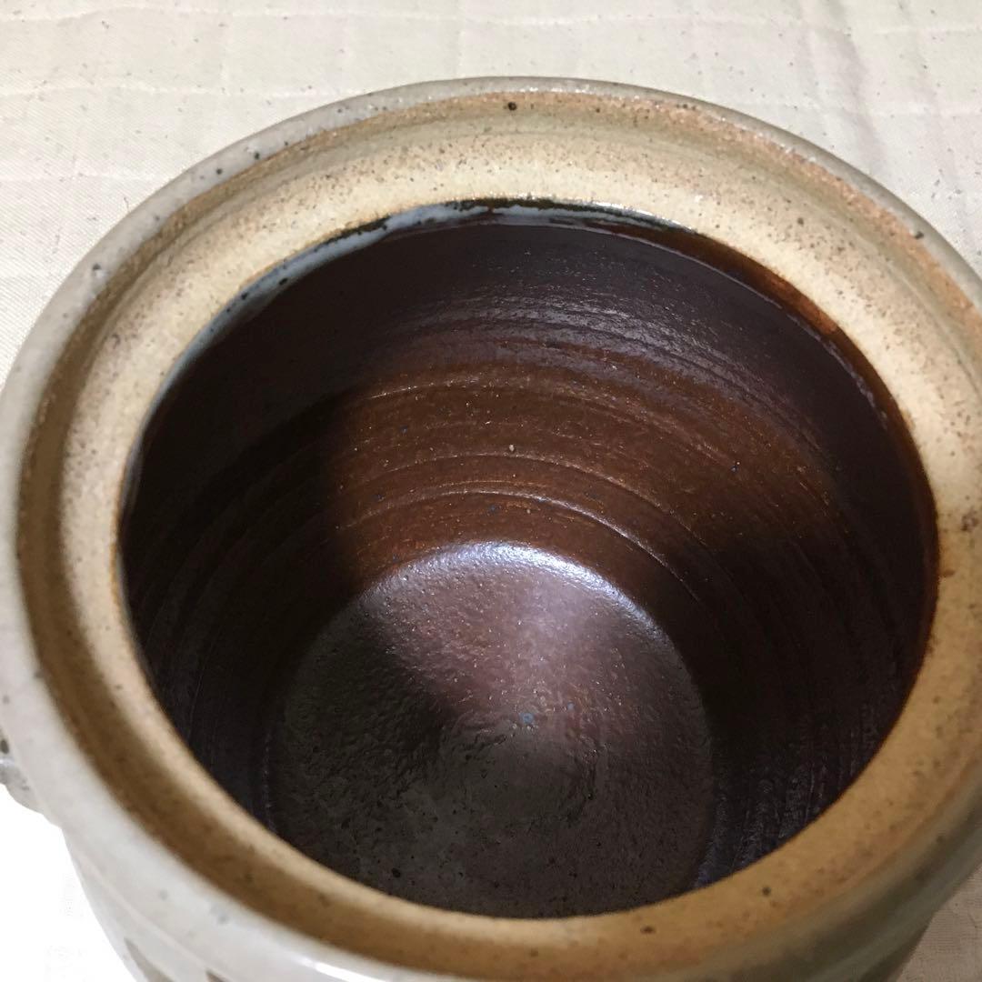 益子焼　三村北土　耳付き水指　茶道　未使用　アンティーク