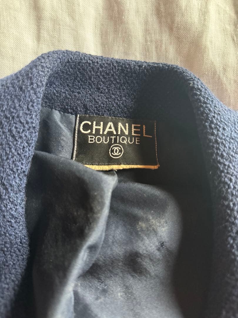 メル　CHANEL ツイード　ジャケット　ネイビー