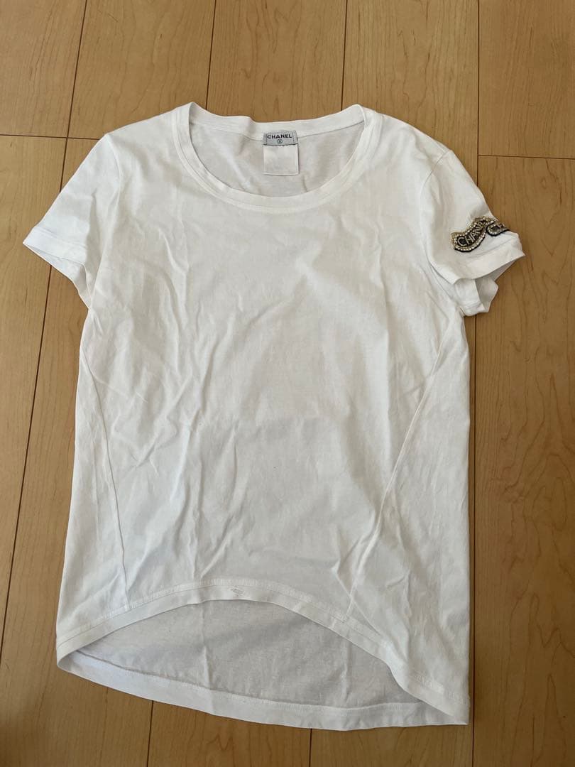 CHANEL Tシャツ FOREVER サイズ38 スパンコールワッペン