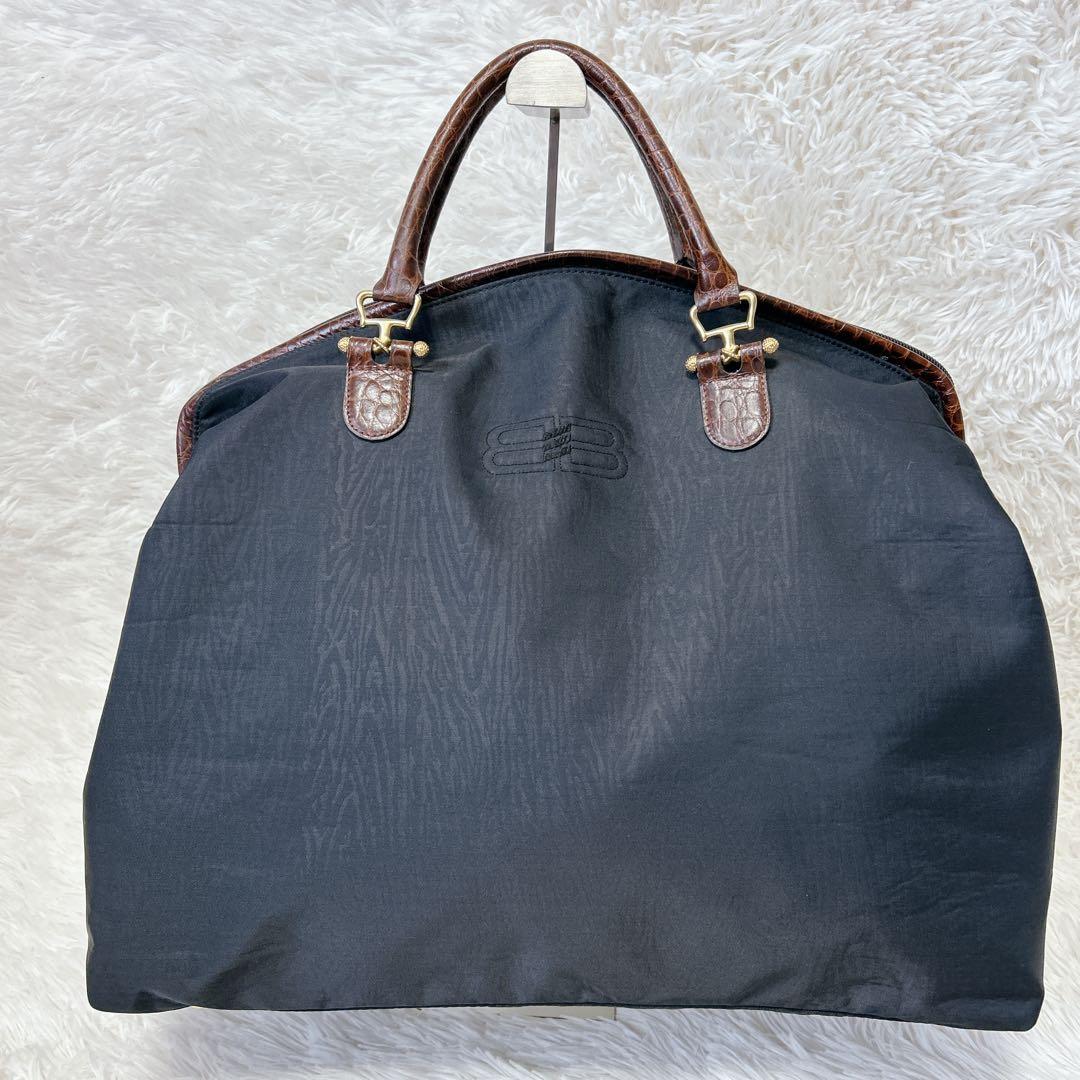 ✨美品✨BALENCIAGA バレンシアガ デカロゴ ナイロン ボストンバッグ