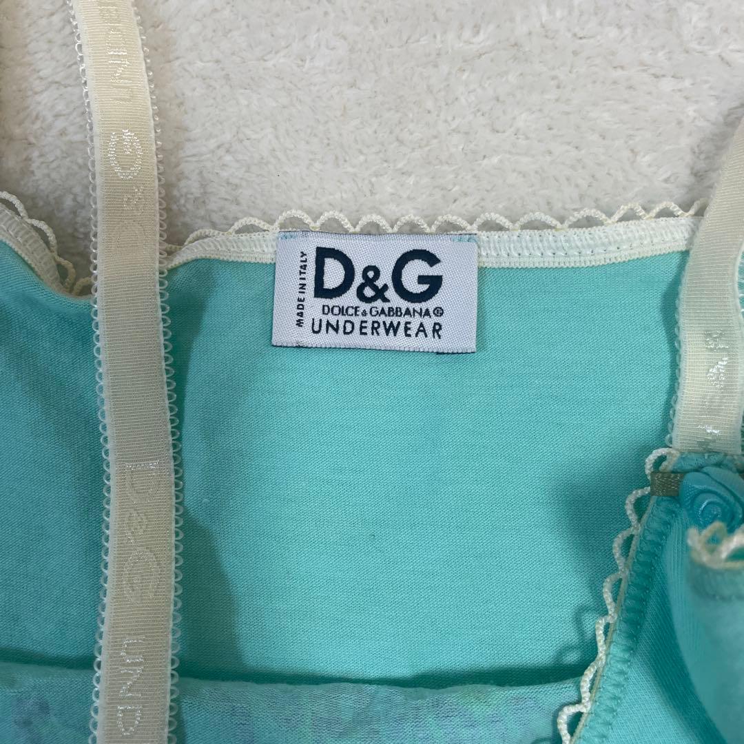 D&G 水色 キャミソール 花