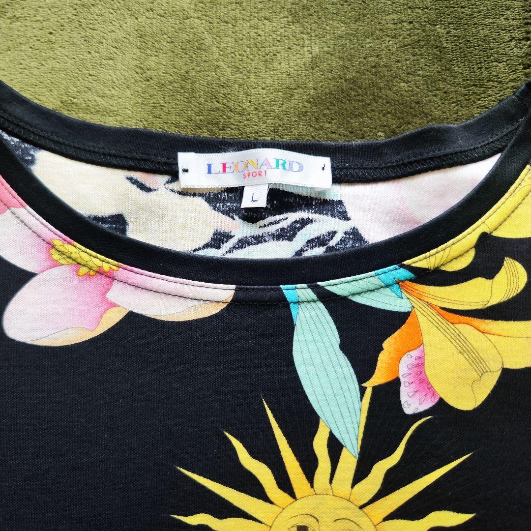 【未使用級】LEONARD レオナール フラワープリント 半袖Tシャツ L