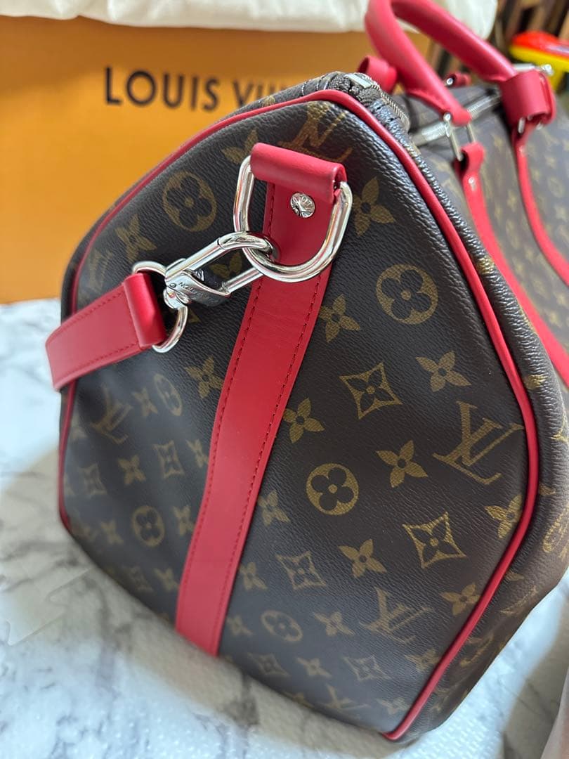 Louis Vuitton ボストンバッグ ブラウン/レッド