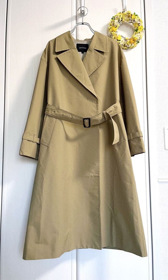 UNTITLEDドロップショルダー トレンチコートコットン混 定価4.8万円