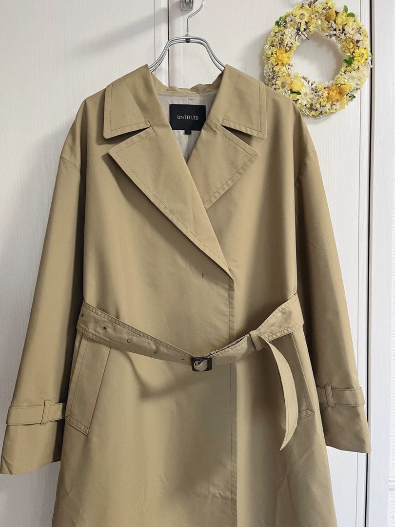UNTITLEDドロップショルダー トレンチコートコットン混 定価4.8万円