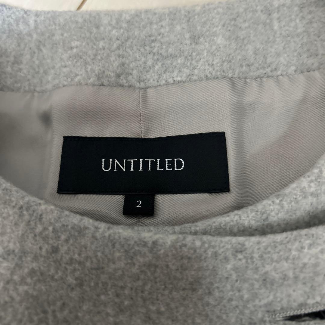 UNTITLED 羊の毛79%グレー ショート コート サイズ2美品