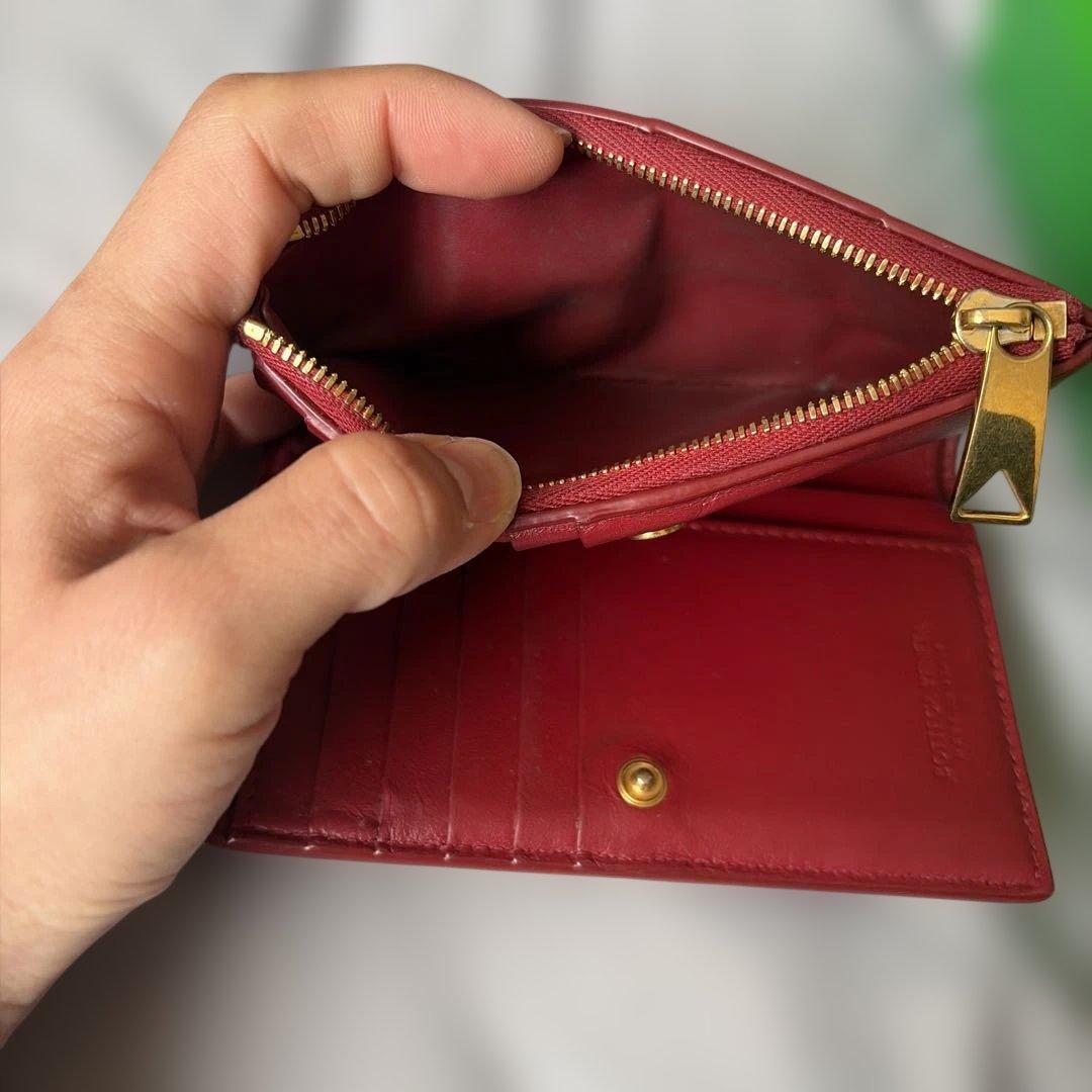 BOTTEGA VENETA 二つ折り財布 レッド