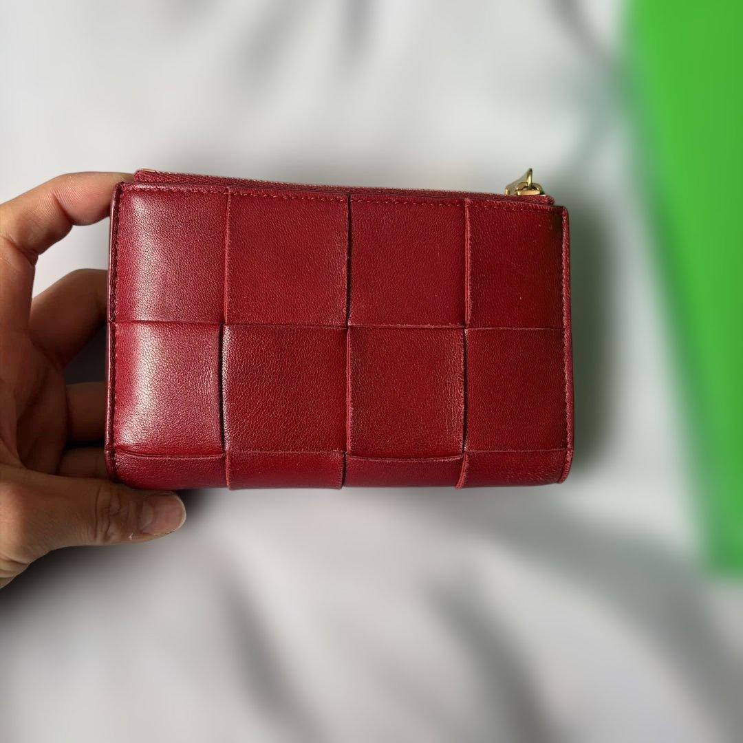 BOTTEGA VENETA 二つ折り財布 レッド