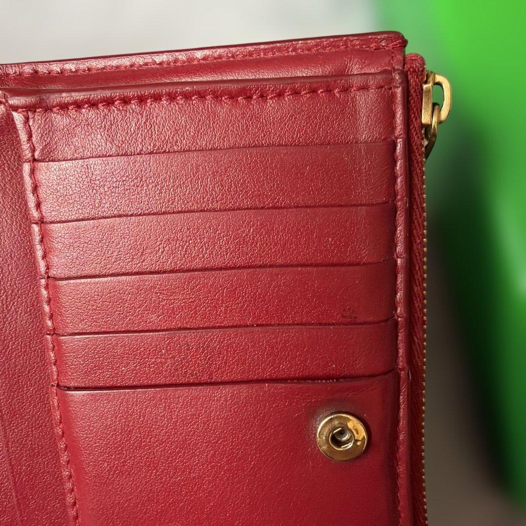 BOTTEGA VENETA 二つ折り財布 レッド
