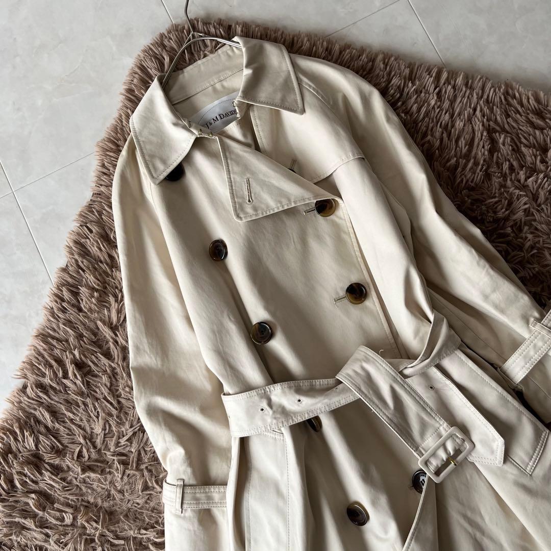 J&M DAVIDSON トレンチコート ベルト　ベージュ　サイズ8 コットン