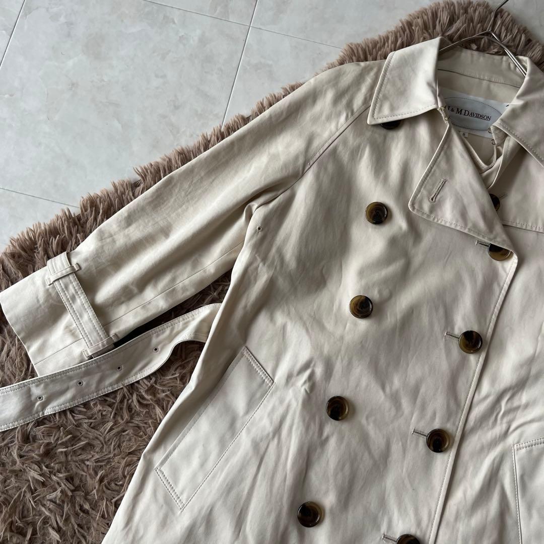 J&M DAVIDSON トレンチコート ベルト　ベージュ　サイズ8 コットン